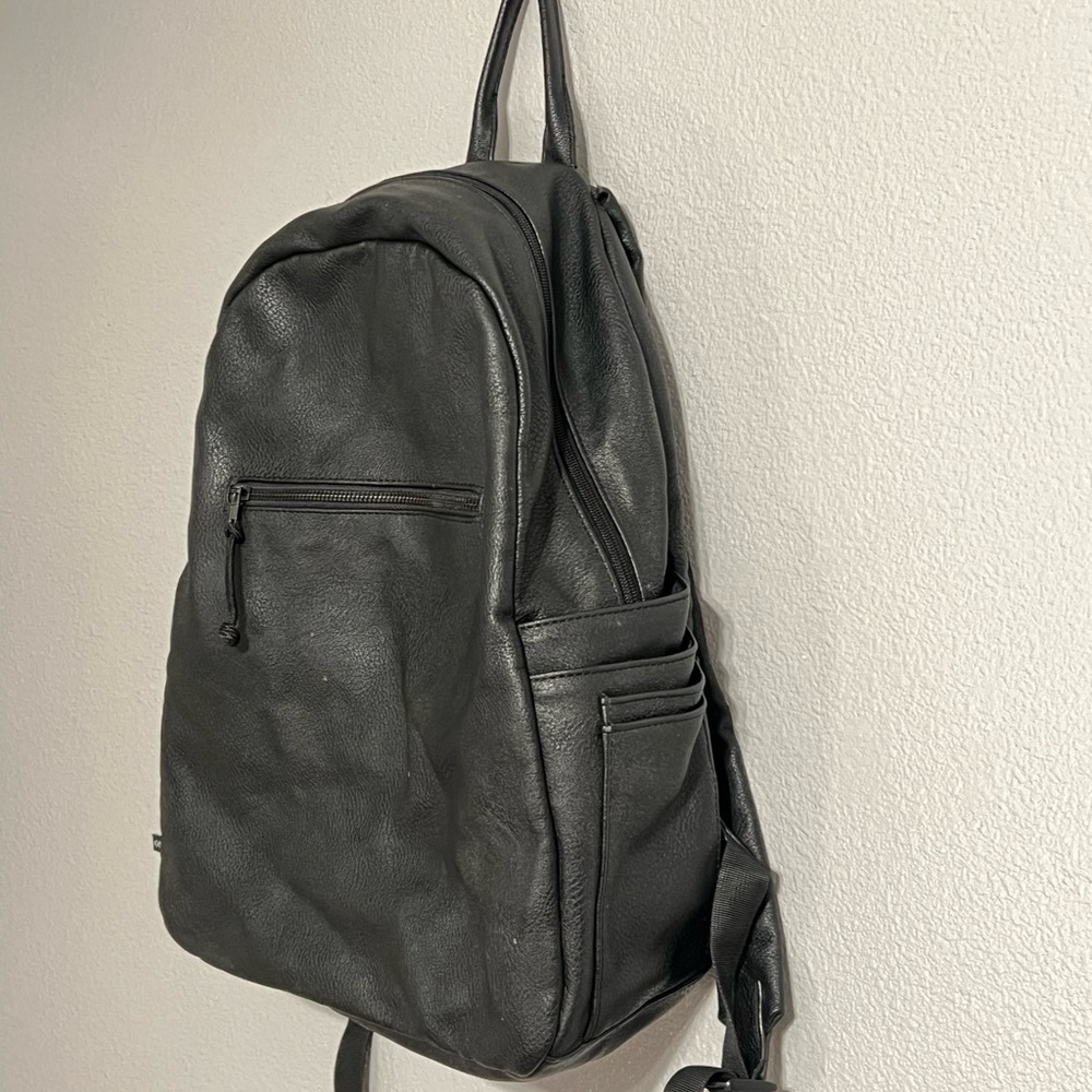 Express Black faux Leather Backpack